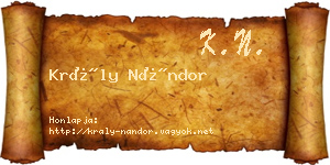 Krály Nándor névjegykártya