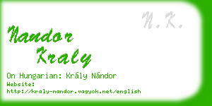 nandor kraly business card