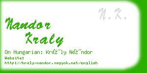 nandor kraly business card
